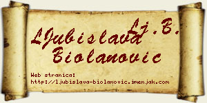 LJubislava Biolanović vizit kartica
